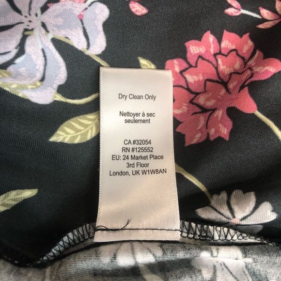 Dolan Dark Moody Floral Square Neck 3/4 Sleeve Top Blouse size Small Petite - Picture 12 of 14